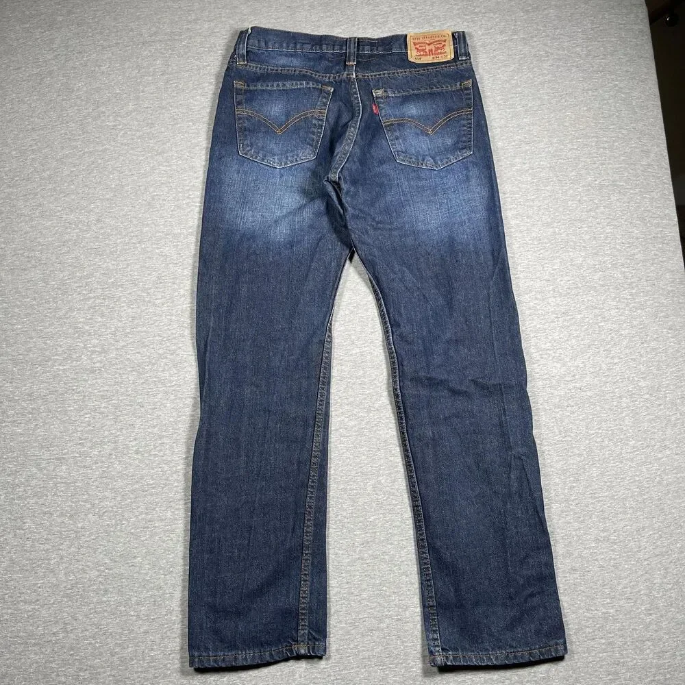 Levi's 514 Jeans Mens 34x32 Blue Medium Wash Straight Regular Denim